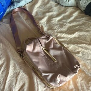 caraa Blush Pink Crossbody Bag with Lavender Strap